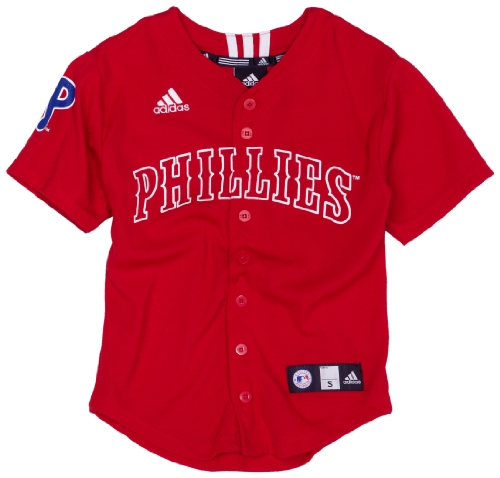 MLB Boys' Philadelphia Phillies Screen Print Baseball Jersey, Red, Medium
