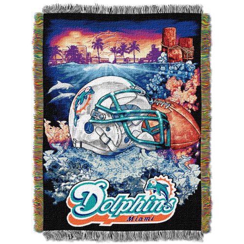 NFL Miami Dolphins 48-Inch-by-60-Inch Acrylic Tapestry Throw