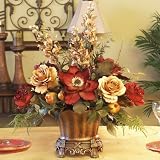 Magnolia & Rose Silk Floral Centerpiece - B0038ZTVSG
