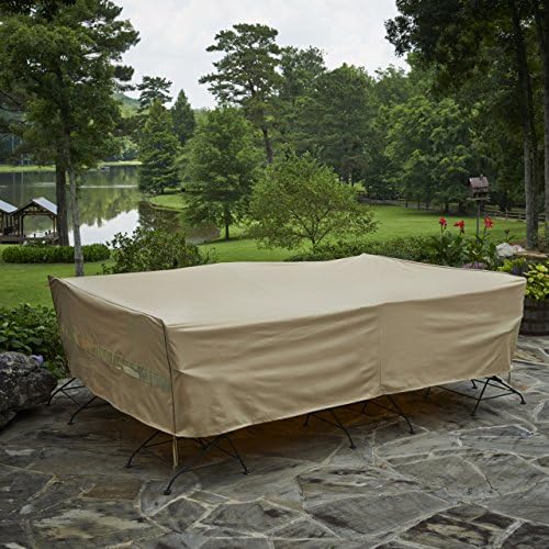 Seasons Select CVP01464 Rectangle Table and Chair Set Cover, Large, Almond
