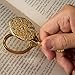 Antique Vintage Ornate Magnifying Glass Pendant With Chain Necklace, Gold Tone