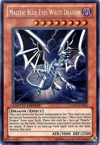 Yu-Gi-Oh! - Malefic Blue-Eyes White Dragon (YMP1-EN002) - 3D Bonds Beyond Time Movie Pack - Limited Edition - Secret Rare On Sale
