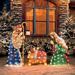 Shimmering Holy Family Nativity-Set of 3 - Improvements