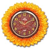 Sunflower Shaped Kitchen Wall Clock Novelty Quartz