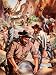 1950 Photolithograph Panning Mining Gold Lost Adams Digging New Mexico Tom Lea - Orig. Photolithograph
