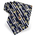 Medieval Swords Tie by Museum Artifacts - Navy blue Silk
