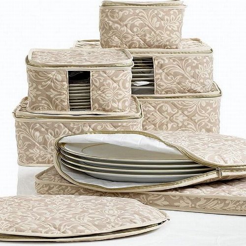 Homewear 8Piece Hudson Damask China Storage Container Set, Tan New eBay