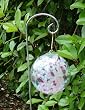 Pink, Blue and Purple Hand-blown Glass Sun Catcher Gazing Globe with Shepherds Hook (6 inch)