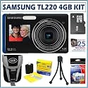 Samsung TL220 DualView 12.2MP Digital Camera in Blue + 4GB Accessory Kit