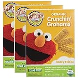 Earth's Best オーガニック 幼児用 セサミストリート サクサク グラハムクラッカー(ハニー)(5.3oz x 3箱)[海外直送品] [並行輸入品]