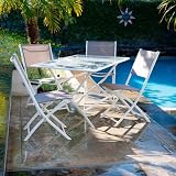 RST Outdoor OP-ALFT05-WHT Miami 5-Piece Folding Patio Dining Set