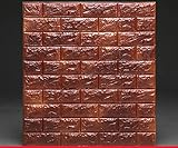 SOOMJ ブリック タイル レンガ 壁紙シール 66cm×75cm ブリックステッカー 軽量レンガシール 壁紙シール アクセントクロス ウォールシール はがせる 壁シール (F)