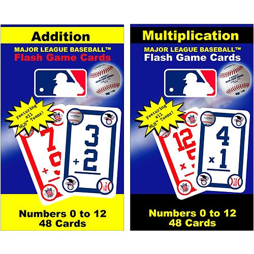 MLB Math Flash Cards Addition and Multiplication - Multi Team (2 Packs)