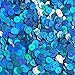 6mm Round Sequins Marine Blue Shimmer Lazer Rainbow Loose Paillettes. Made in USA