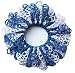 Handmade Scrunchie - Royal Blue and White (Crochet/one-of-a-kind) [Misc.]