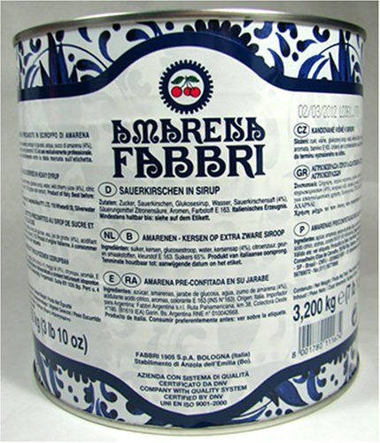Amarena Fabbri Wild Cherries in Syurp Large Can 7lb 10z. 3.2 Kilogram by Fabbri