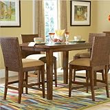 Powell Furniture Newport Gathering Table Set in Mahogany Finish