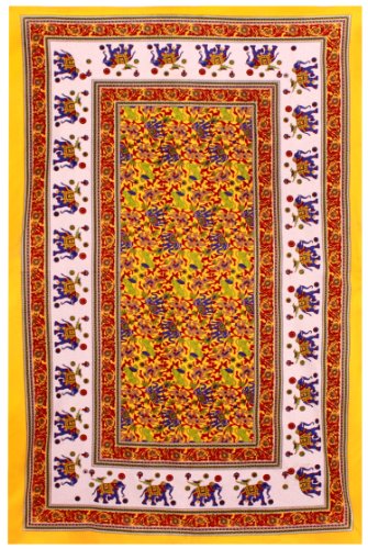 Colorful Elephants ~ Indian Tapestry ~ 60 x 90 in.