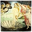 100% Luxurious Charmeuse Silk Sandro Botticelli's "The Birth of Venus" Hand Rolled Edges Square Scarf Shawl