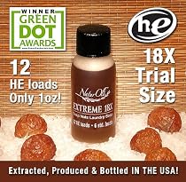 NaturOli EXTREME 18X Soap Nuts Liquid Laundry Detergent & Multi-purpose, Non-toxic, Green Household Cleaner. SUPER-CONCENTRATE. Green Dot Award Winning. ~12 HE loads per 1-oz. Made in USA with USDA Certified Organic Soap Nuts!
