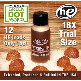 NaturOli EXTREME 18X Soap Nuts Liquid Laundry Detergent & Multi-purpose, Non-toxic, Green Household Cleaner. SUPER-CONCENTRATE. Green Dot Award Winning. ~12 HE loads per 1-oz. Made in USA with USDA Certified Organic Soap Nuts!