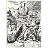 Professionally Framed Marx Anton Hannas (Jonah and the whale) Art Poster Print - 11x17 with RichAndFramous Black Wood Frame