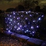 Lights4fun 100 Bulb Blue Net Solar Powered Garden Lights 1m x 1.5m