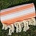Dandelion - Basic Pattern - 100% Naturally-Dyed Cotton Turkish Towel Peshtemal - 71x39 Inches - Mango Orange