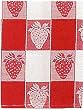 100% Cotton Jacquard Strawberry Check Dishtowel Red 18" x 28" Set / 6
