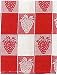 100% Cotton Jacquard Strawberry Check Dishtowel Red 18" x 28" Set / 6