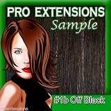 #1b Off Black, 6 Inch Sample of Clip on in Human Hair Extensions Set