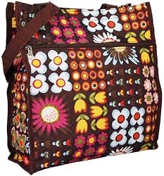 Flower Garden Shopper Tote Bag Purse Handbag