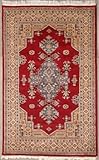 4'1 x 5'8 Caucasian Area Rug with Wool Pile | a 4x6 Rug | An Authentic Hand Knotted Caucasian Design Rug