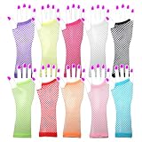 Long Fishnet Fingerless Gloves (Choice of 10 Colours)