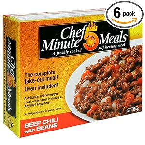 Chef 5 Minute Meals Beef Chili with Beans (Pack of 6) by Chef 5 Minute Meals