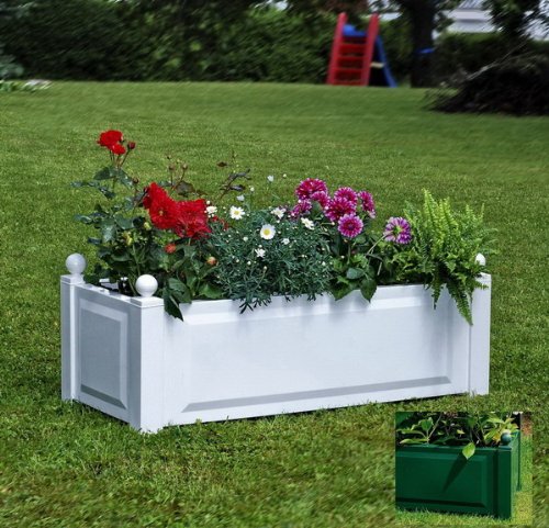 KHW 11221 Pflanzkasten rechteckig, 100 cm lang, 43 cm breit, 40 cm hoch, gr&uuml;n