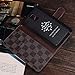 RAYTOP Luxury Brand Designer Brown Checks Leather Cases Covers Wallet for Samsung Galaxy Note 3 Note3 Kickstand Vintage Sleek Decent Classic Classy Men Women