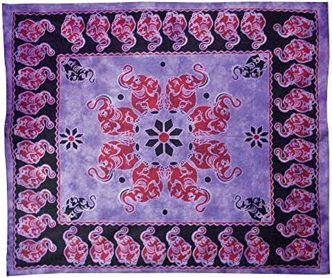 Dancing Elephants in Circle Tapestry 55" x 85"