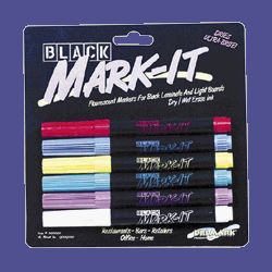 Childrens Toyshop  Toys : Dry Erase Markers, Single Tip, Bullet Point, 6/Set, Assorted