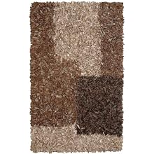 8' x 10' Mixed Brown Leather Shag Rug