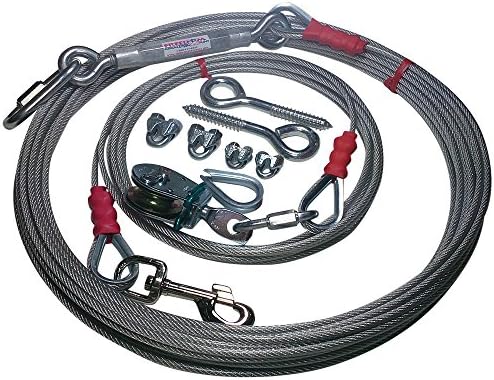 Freedom Pet Supply 25 Ft Aerial Dog Trolley Run Leash Harness Cable Overhead FDR-25