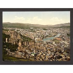 Town and fortress, Tiflis, Russia wall sized print (photochrom) photochrome measured in inches 8x10, (Tbilisi, Georgia)