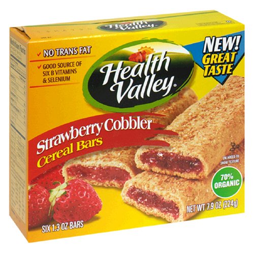 Health Valley Cobbler Cereal Bars, Strawberry, 1.3-Ounce Bars in 6-Count Boxes (Pack of... by Health Valley