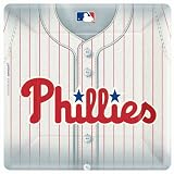 Lets Party By Amscan Philadelphia Phillies Baseball Square Banquet Dinner Plates