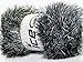 Large 100 gram skein Silver Black Eyelash Dazzle Metallic Eyelash Yarn
