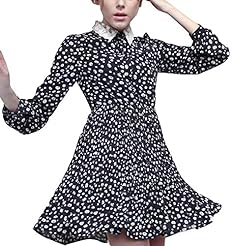 Vintage Pleated General Print Chiffon Bubble Dress  Dress