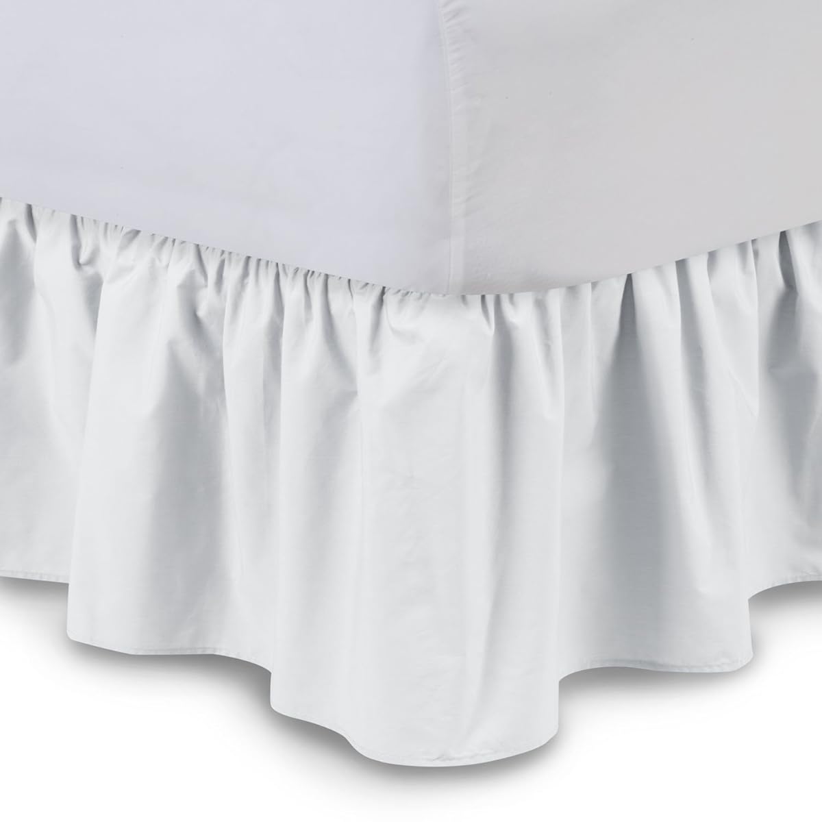 Ruckel MFG Harmony Lane Dust Ruffled Full Bed Skirt with Platform, White