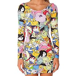 Polyester Stretchy Spring Winter General Print Long Sleeves Club Dress/Party Dress 