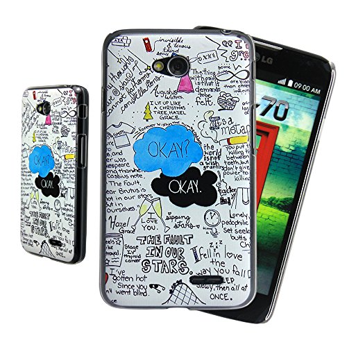 Harryshell(TM)LG Optimus L70 Case, Okay The Fault in Our Stars- John Green Plastic Protective Case Cover for Lg Optimus L70 with Free Screen Protector, Stylus Pen (004)