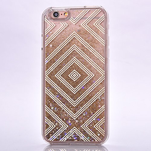 iPhone 6s case,iphone 6 case, liujie Liquid, Cool Quicksand Moving Stars Bling Glitter Floating Dynamic Flowing Case Liquid Cover for Iphone 6 4.7 inch(LS waves gold)